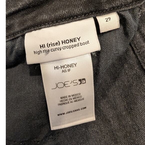 Joe's Jeans HiRise Curvy Cropped BootCut Hi Honey Black Denim - SIze 29 - Picture 8 of 9